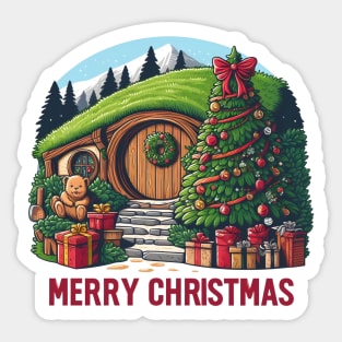 Merry Christmas - Fantasy Round Door - Christmas Sticker